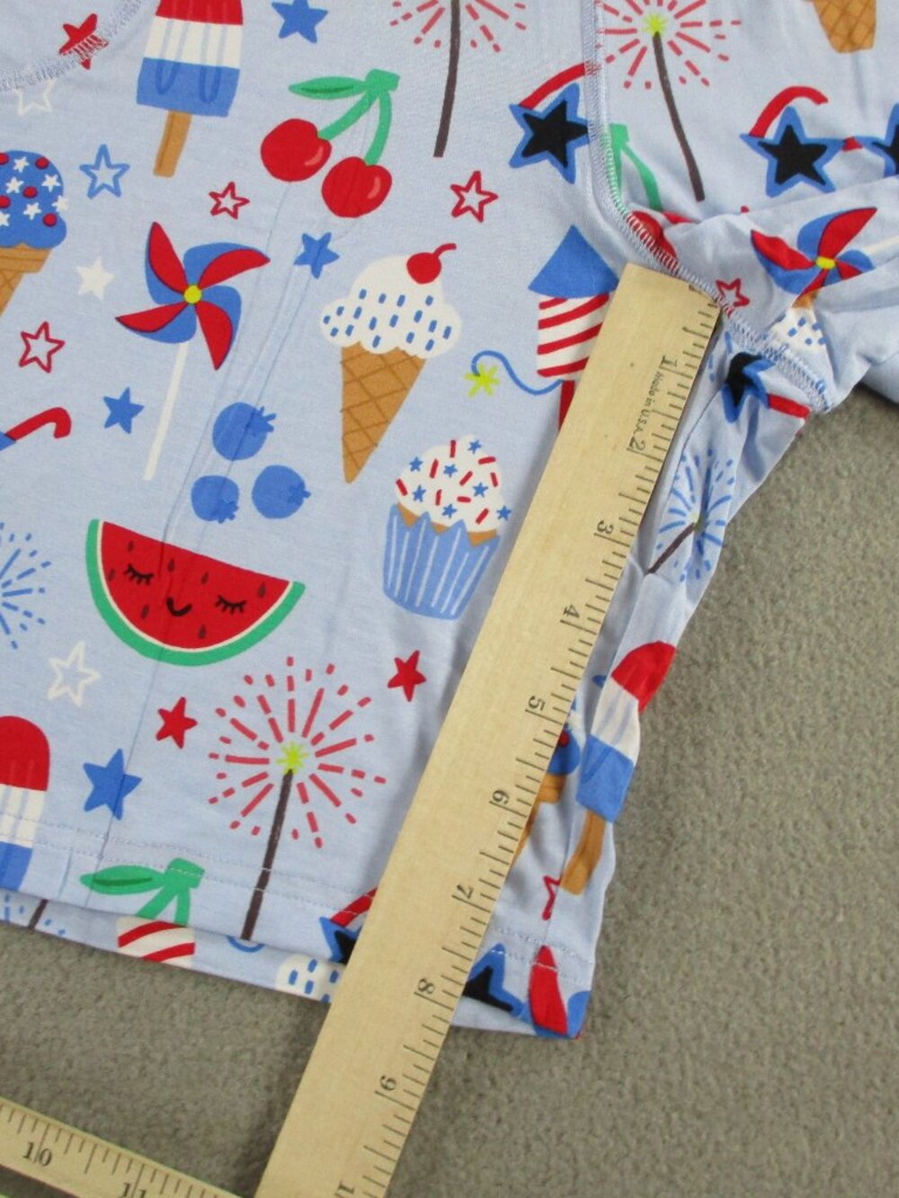 Little Sleepies Pajama Shorts Mens 3XL XXXL Blue Stars Stripes and Sweets Bamboo - Picture 4 of 7